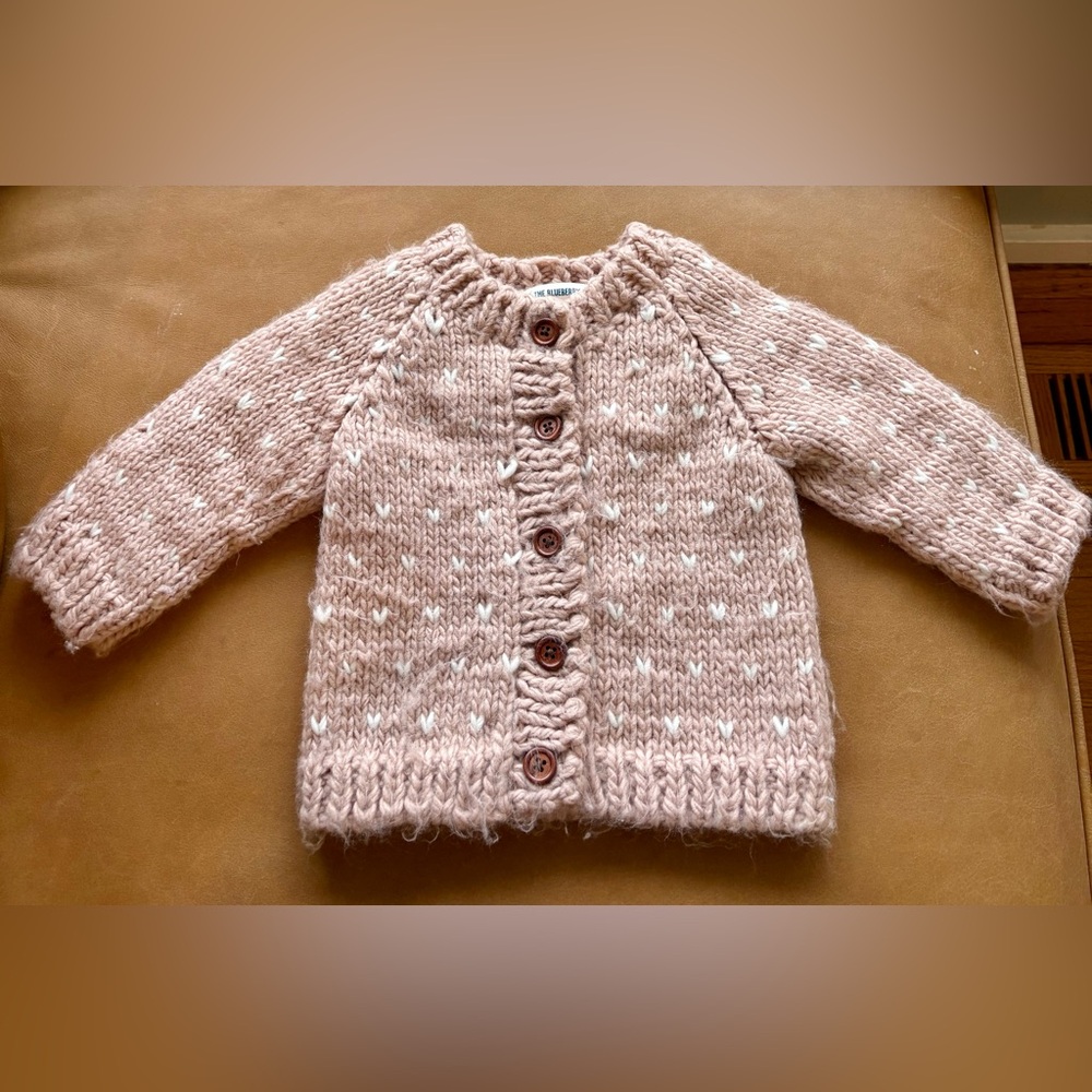 The Blueberry Hill Sawyer Cardigan in Blush 12-24 Months